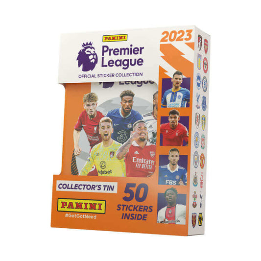 Panini Premier League 2023 Sticker Pocket Tin (50 Stickers) Sticker Collection Earthlets