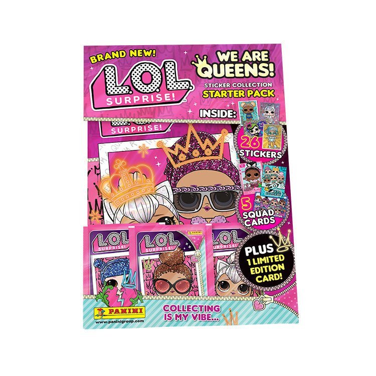 PaniniL.O.L Surprise! We Are Queens Sticker CollectionProduct: Starter Pack (26 Stickers)Sticker CollectionEarthlets