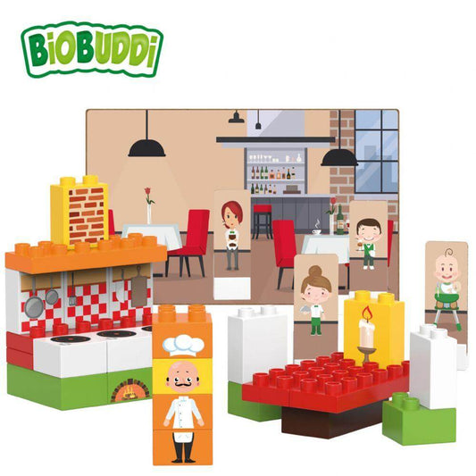 BioBuddi Environmentally Friendly Building blocks Restaurant age 1.5 to 6 years play educational toys Earthlets
